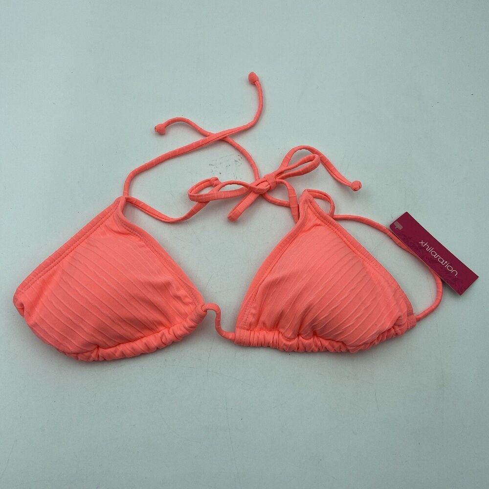 Xhilaration Womens Bikini Top M 4 6 Swim Suit Pink Adjustable Padded NWT